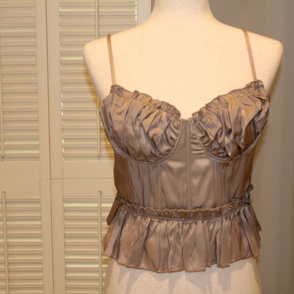 Spaghetti Strap Rouched Bustier Top - Picture 2 of 5